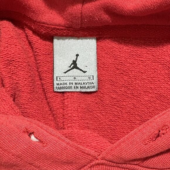 Vintage Nike Air Jordan Men's Large Pullover Red Hoodie Jumpman Logo Y2K Retro - Picture 9 of 14